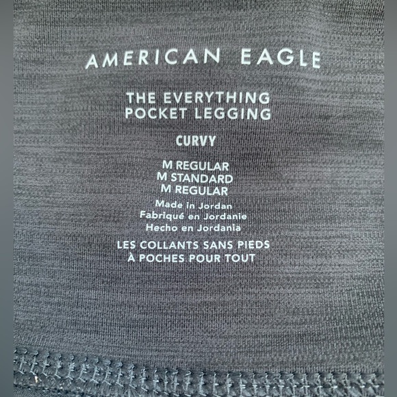 American Eagle Curvy 7/8 Everything Pocket Legging High Waist, Grey Size Medium - Picture 2 of 3